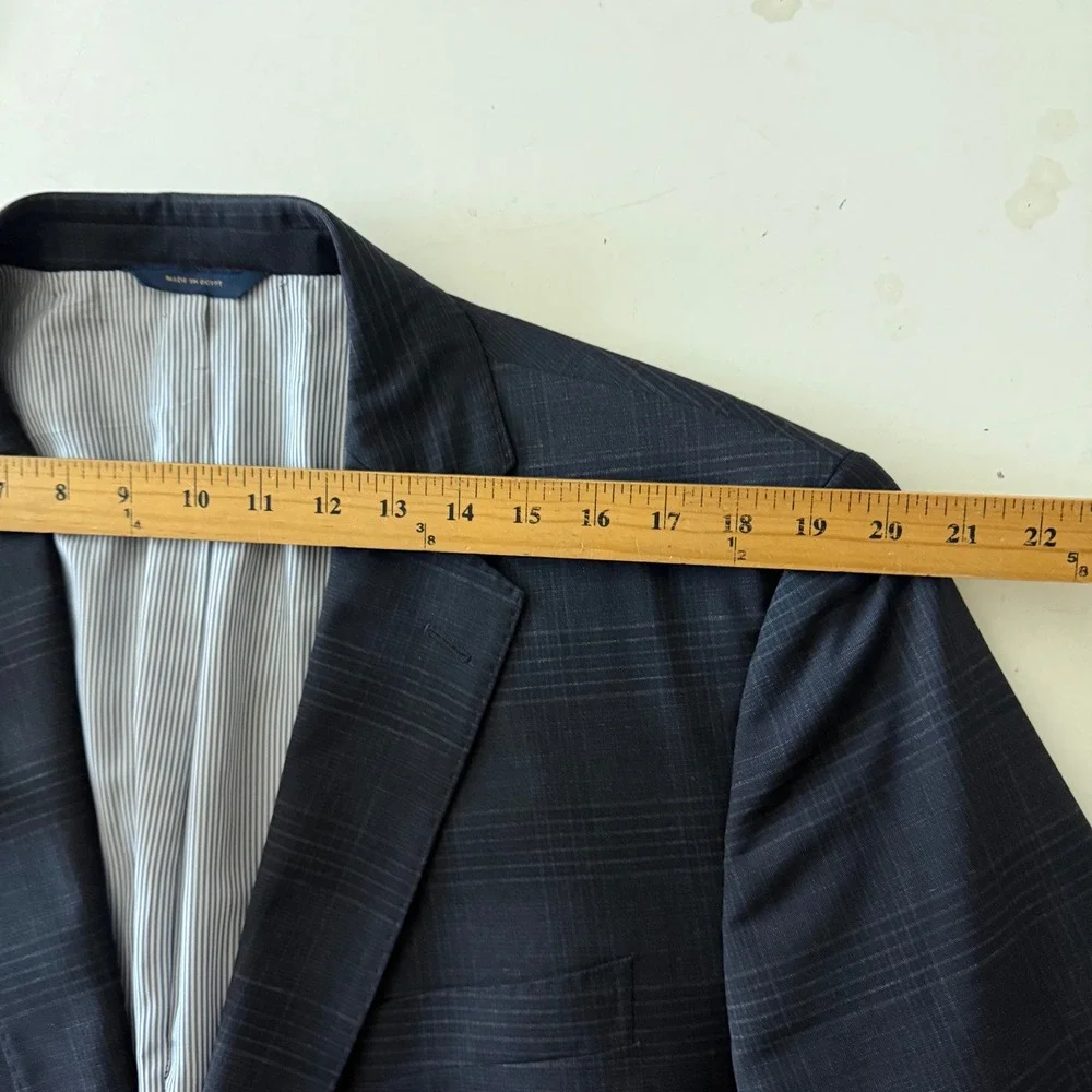 Brooks Brothers Explorer Regent Fit Blazer 46R Navy Blue Glen Plaid Wool Blend
